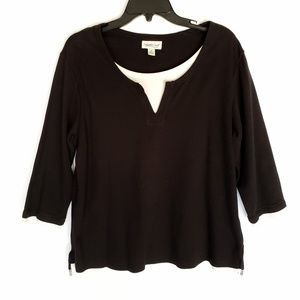 Coldwater Creek Black Layered Top